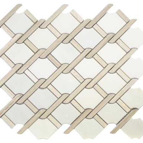 Timber Grey and Carrara Marble Mosaic Tile 11x13 Sheet