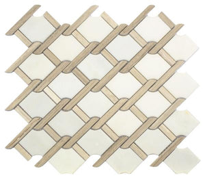 Timber Grey and Carrara Marble Mosaic Tile 11x13 Sheet