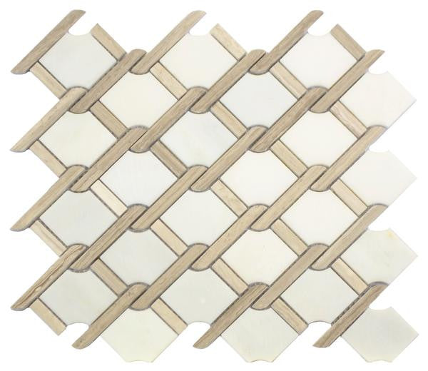 Timber Grey and Carrara Marble Mosaic Tile 11x13 Sheet 2