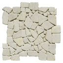 Snow White Pebble 12x12 Tumbled Marble Mosaic Tile
