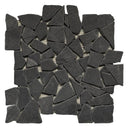 Marmol Black Tumbled Limestone Mosaic Tile 12x12 Sheet
