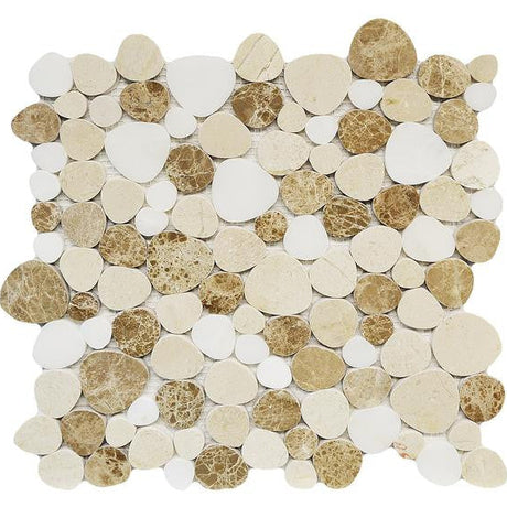 Marmol Marble Blend 12x12 Polished Mosaic Tile Sheet