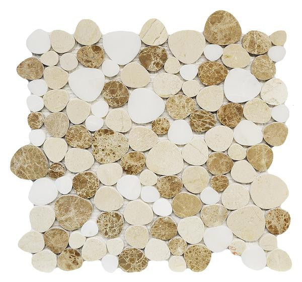 Marmol Marble Blend 12x12 Polished Mosaic Tile Sheet 1
