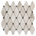 Clipped Diamond Silver Shadow Marble Mosaic 11x12 Sheet