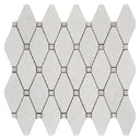 Clipped Diamond White Marble Mosaic 11x12 Sheet