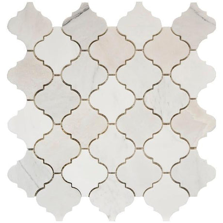 Lantern Arabesque Dolomite and Ice Marble Mosaic 12x12