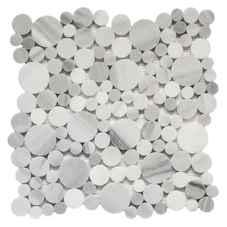 Pebble Marmara Blend 12x12 Polished Marble Mosaic Tile