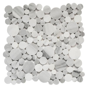Pebble Marmara Blend 12x12 Polished Marble Mosaic Tile