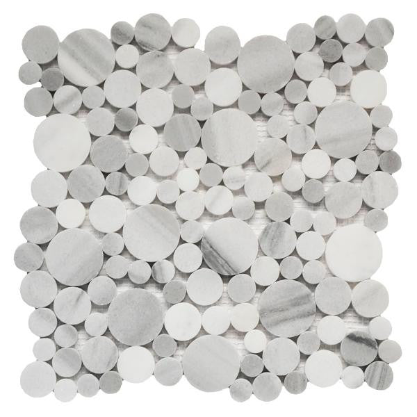 Pebble Marmara Blend 12x12 Polished Marble Mosaic Tile 1