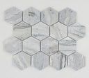 Blue Valley 3" Hexagon Marble Mosaic Tile 12x13 Sheet