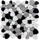 Marmol Dark Pebble Marble Mosaic Tile 12x12 Sheet