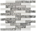 Shades of Grey 1x4 Marble Mosaic Tile 12x12 Sheet