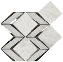 Carrara Diamond 12x12 Glass and Marble Mosaic Tile