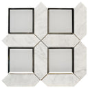 Carrara Square 12x12 Glass and Marble Mosaic Tile