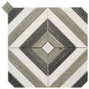 Grey and White Marble Prism Mosaic Tile 12x12 Sheet