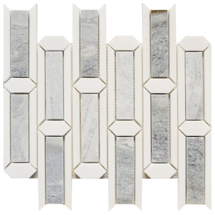 Blue Valley Framed Strips Stone Mosaic Tile 12x12 Sheet 1