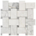 Fairy White Large Basketweave 12x12 Stone Mosaic Tile