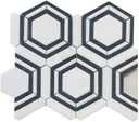 Black and White Hexagon Marble Mosaic Tile 12x12 Sheet