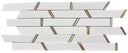 Golden Thassos Linear Marble Mosaic Tile 12x12 Sheet