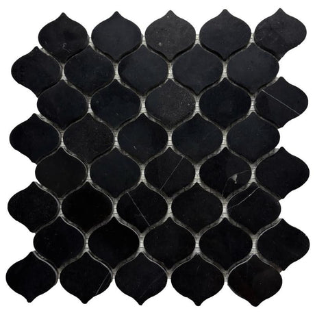 Black Marble Teardrop Mosaic Tile 11x11 Sheet