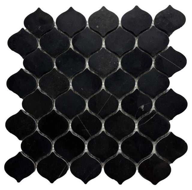 Black Marble Teardrop Mosaic Tile 11x11 Sheet