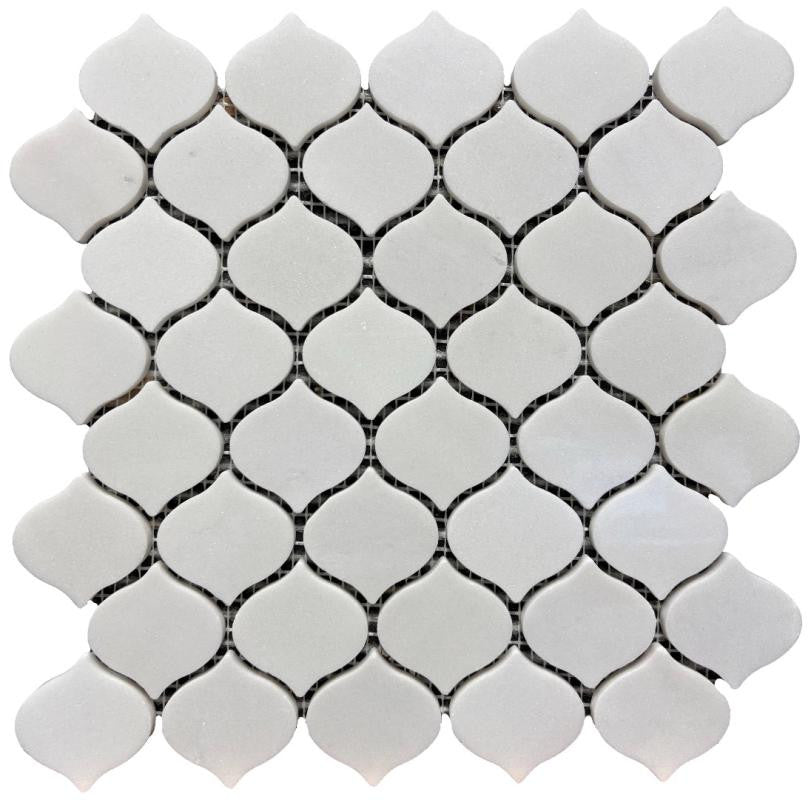 White Marble Teardrop Mosaic Tile 11x11 Sheet
