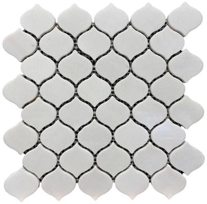 White Marble Teardrop Mosaic Tile 11x11 Sheet