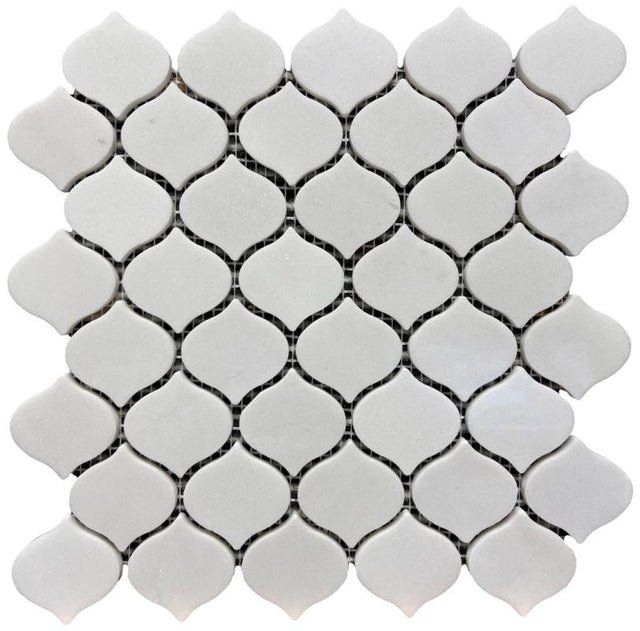 White Marble Teardrop Mosaic Tile 11x11 Sheet