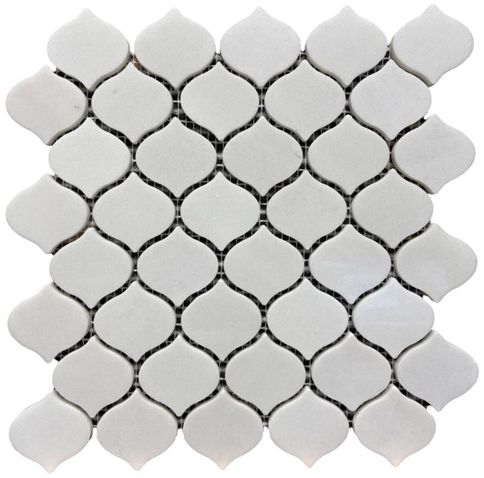 White Marble Teardrop Mosaic Tile 11x11 Sheet 1