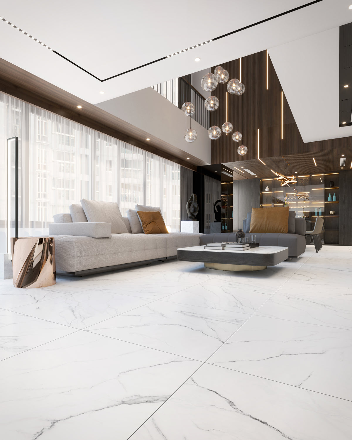 Olimpo 48x48 Polished Marble Look Porcelain Tile