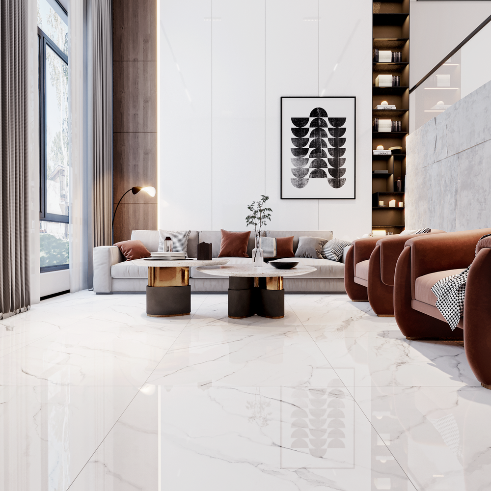 Olimpo 48x48 Polished Marble Look Porcelain Tile
