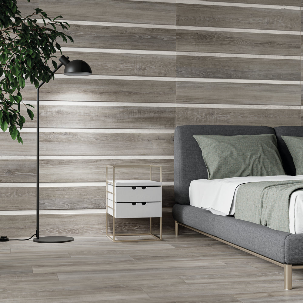 Ikon Alps 8x48 Grey Wood Look Porcelain Plank Tile