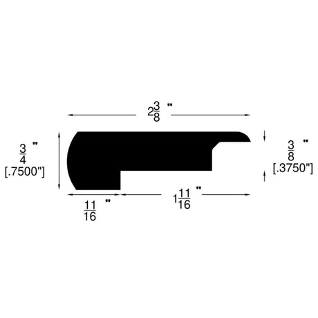 Engineered Moldings - Premier Acacia - Cabernet in Overlap Stair Nose