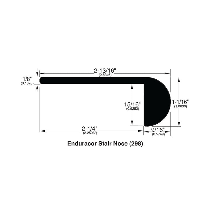 Vinyl Moldings - Affluent - Grain — Flush Stair Nose