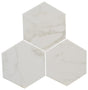 Calacatta hex glass mosaic tile