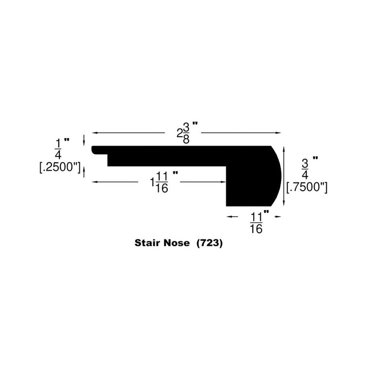 Engineered Hardwood Moldings - Varuna Waterproof - Cobblestone — Flush Stair Nose