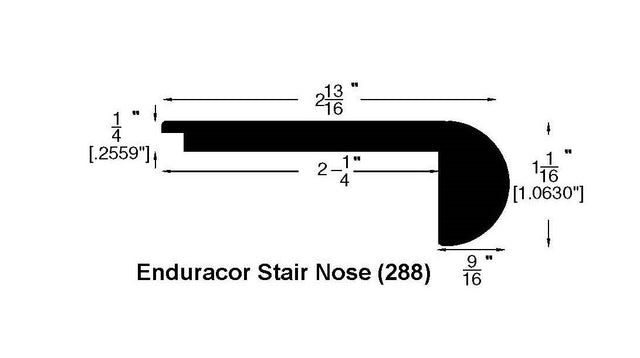 Laminate Moldings - Victoria - Light Roast in Flush Stair Nose