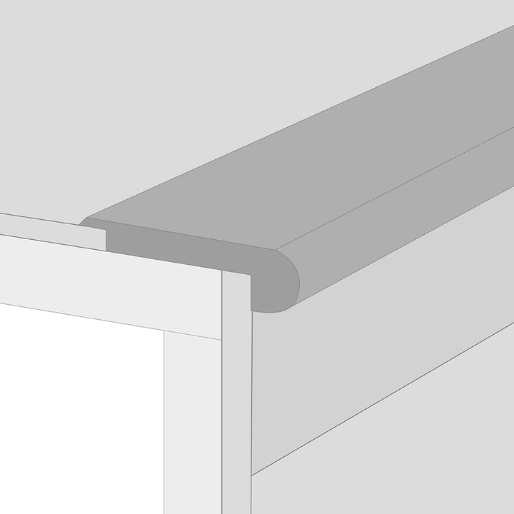 WPC Vinyl Moldings - Urban Horizon - Cloud Gray — Overlap Stair Nose