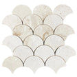Shell stone limestone mosaic laguna on 12x12 mesh honed sku hssslagdmosh 4