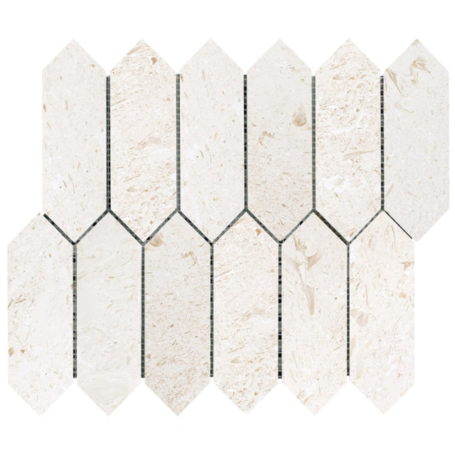 Shellstone - Mesh Mosaic Tile Collection in Strada Pattern - Honed