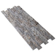 Silver ledger 3d panel 6x24 natural travertine wall tile multiple angle view