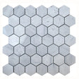 Solto white marble mosaic tile 2 hexagon on 12x12 mesh honed top view