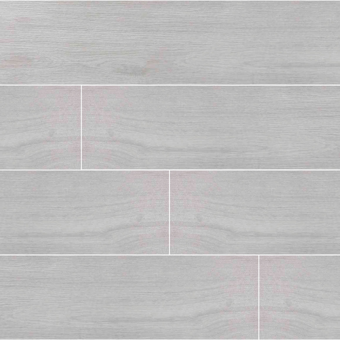 Walkyria Pearl 8x48 grey-washed wood look porcelain plank tile, close up of the wood grain