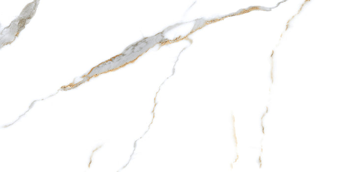 Calacatta Gold 24x48 Polished Marble Look Porcelain Tile 1