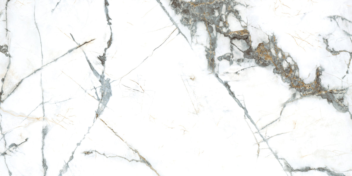 Pietra Marme de Milano 24x48 matte marble look porcelain tile, surface and texture detail