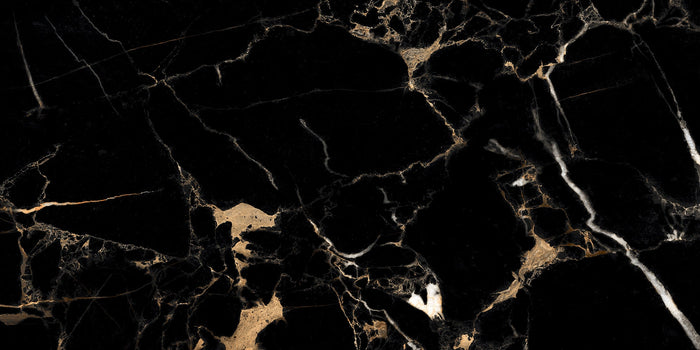 Nero Laurent 24x48 Polished Black Marble Look Porcelain Tile 3