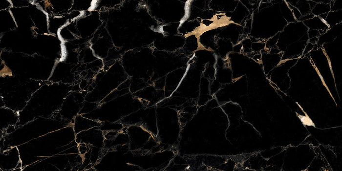 Nero Laurent 24x48 Polished Black Marble Look Porcelain Tile 4