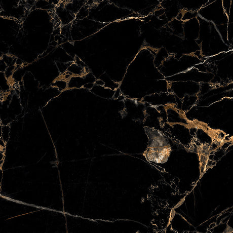 Nero Laurent 24x48 Polished Black Marble Look Porcelain Tile