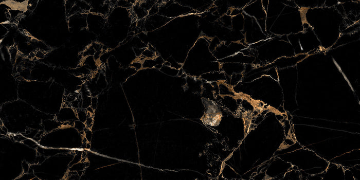 Nero Laurent 24x48 Polished Black Marble Look Porcelain Tile 1