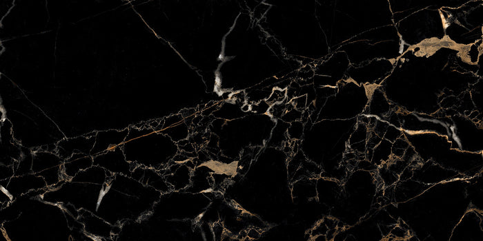 Nero Laurent 24x48 Polished Black Marble Look Porcelain Tile 5